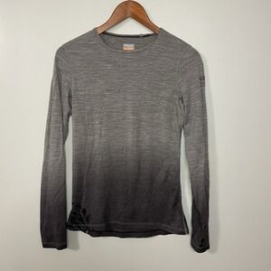 Icebreaker Merino 200 Oasis Long-Sleeve Gray Base Layer Top sz S Women